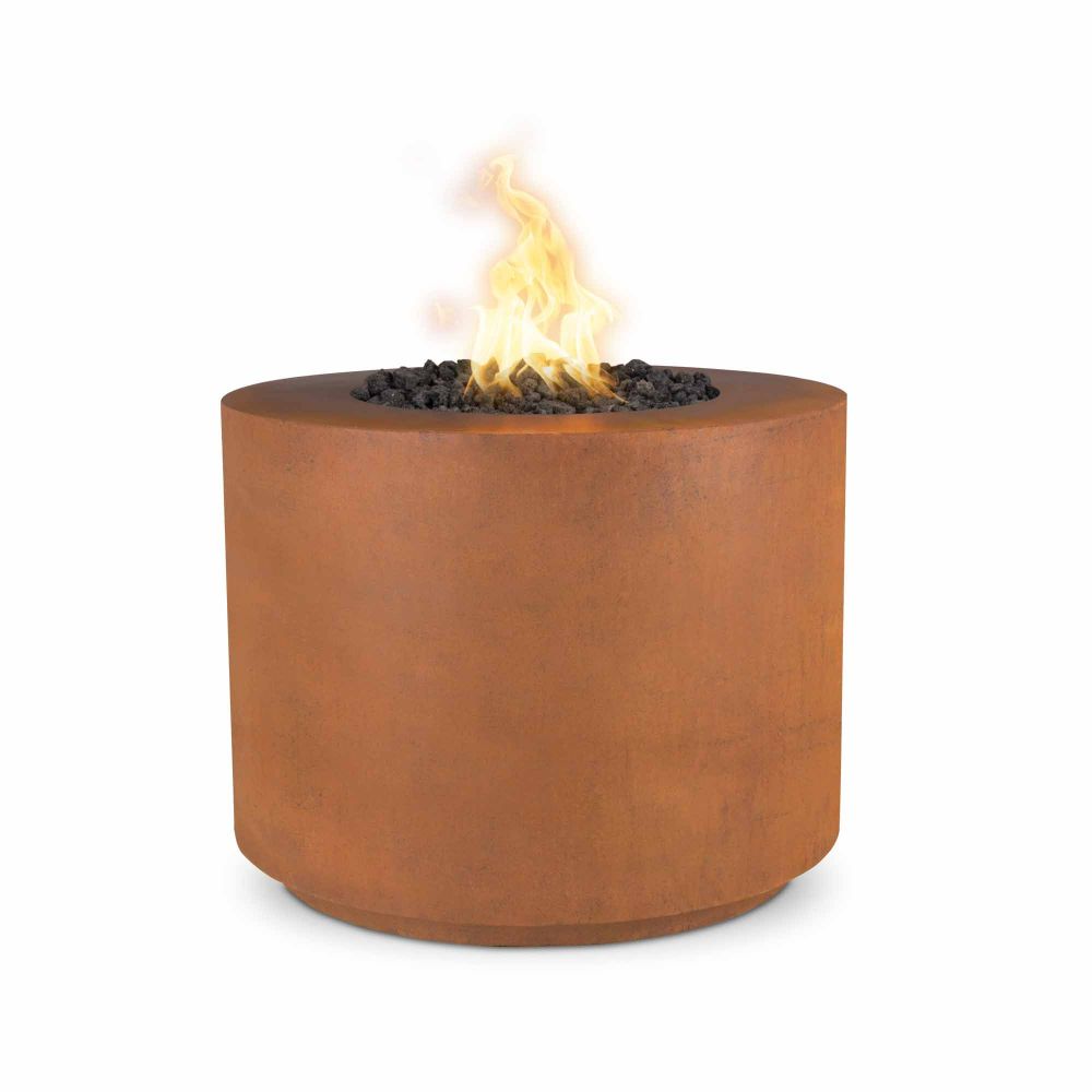 The Outdoors Plus OPT-42RRCSE12V-LP Beverly 42" Fire Pit - Corten Steel - 12V Electronic Ignition - Liquid Propane